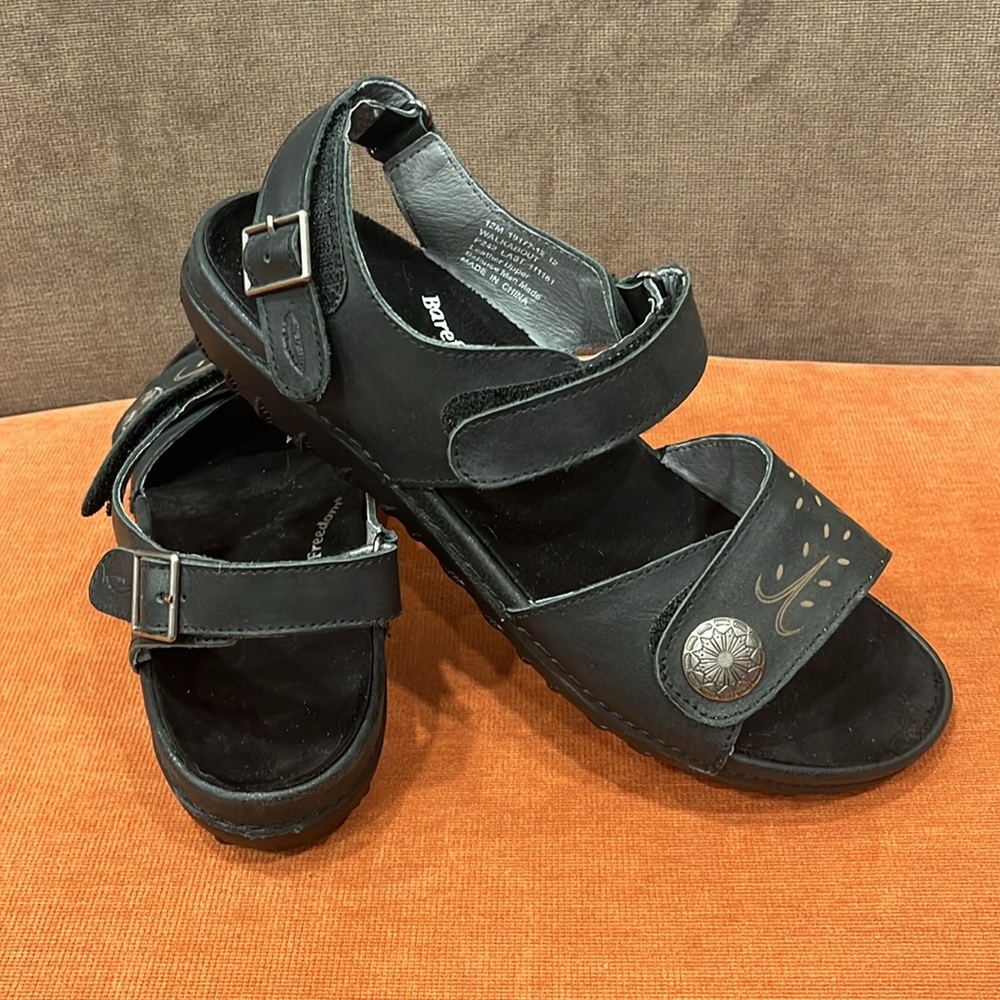 Barefoot Freedom Walkabout Leather Upper Orthopaedic Sandals Black 12 US